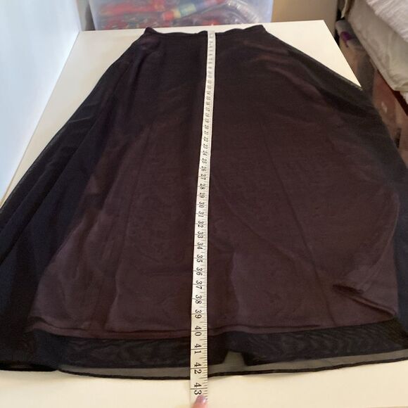 Vintage 90s Mauve & Black Mesh Maxi Skirt Size 4 - Picture 9 of 10